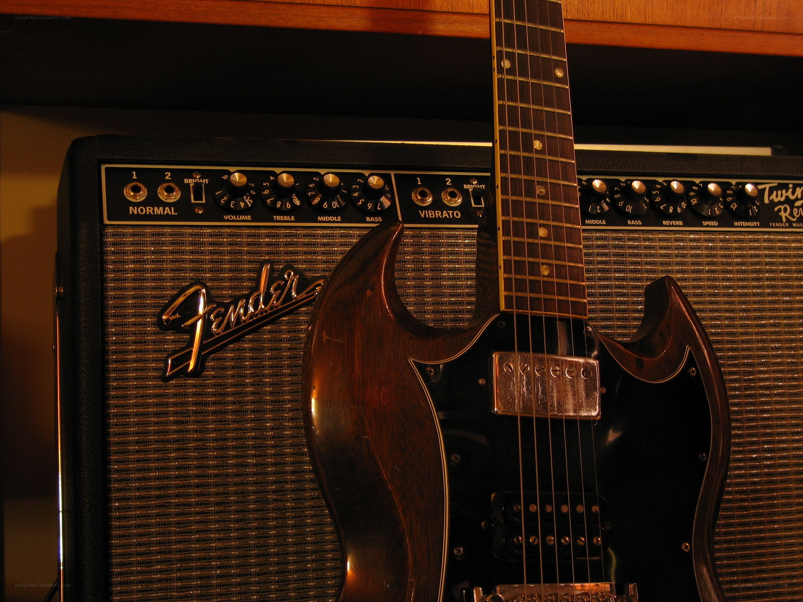 Guitar and amplifier setup