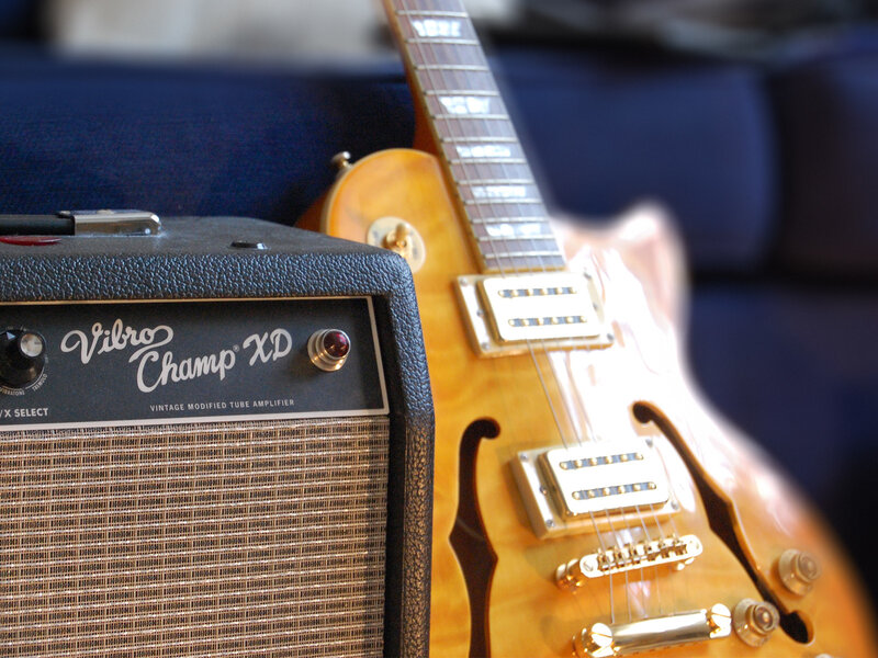 Guitar and amplifier setup