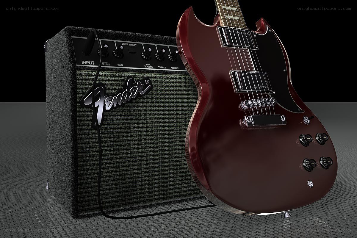 Guitar and amplifier setup