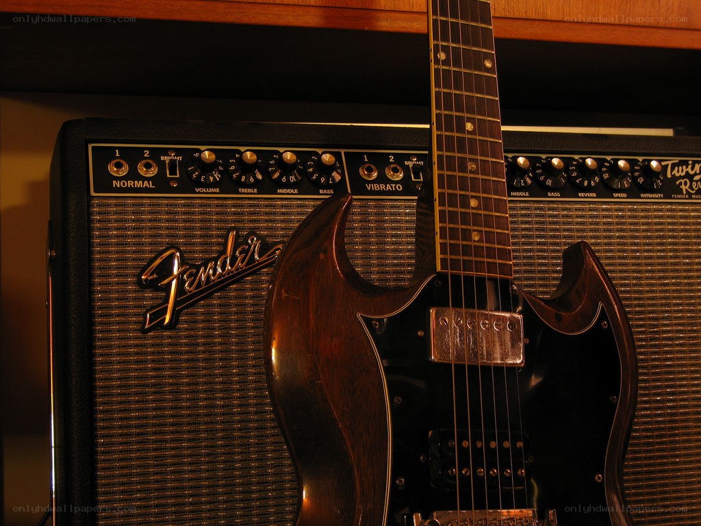 Guitar and amplifier setup