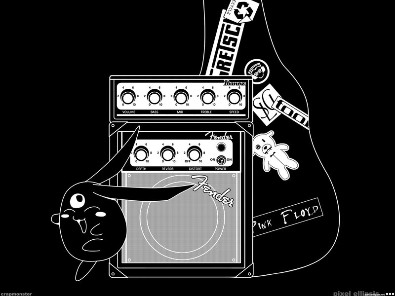 guitar and amplifiers illustration
