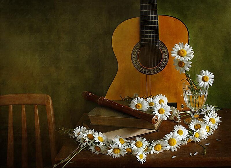 Guitar and Daisies