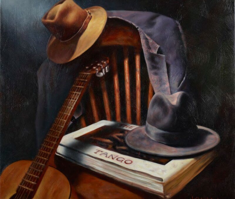 Guitar and Hats on Book
