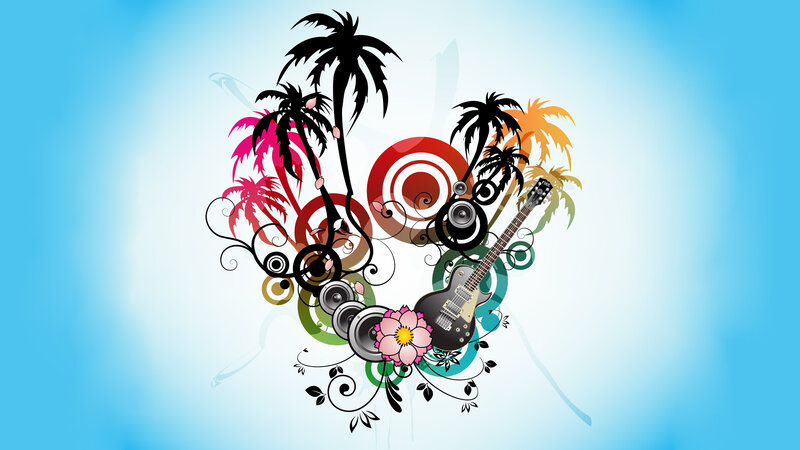 Guitar and Palm Trees