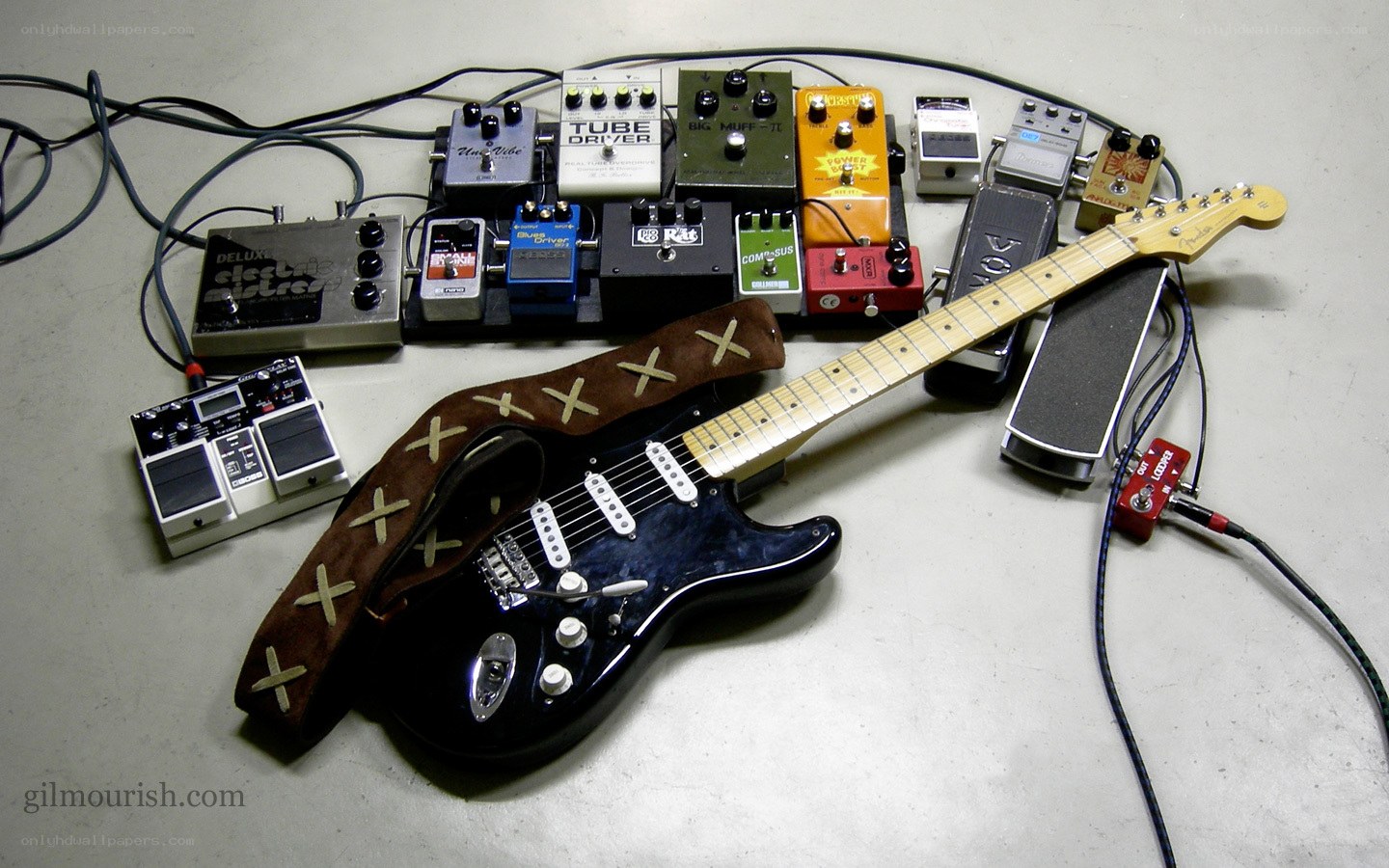 guitar and pedal setup