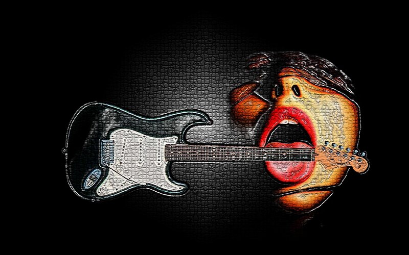 Guitar and Screaming Face