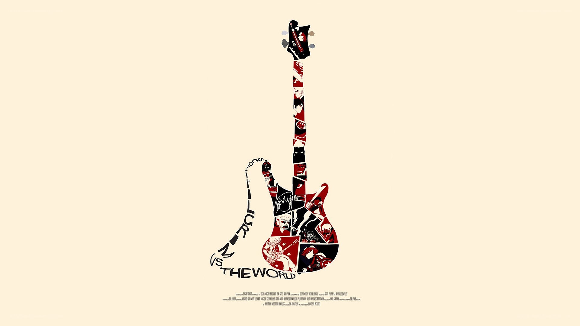 guitar art with collage