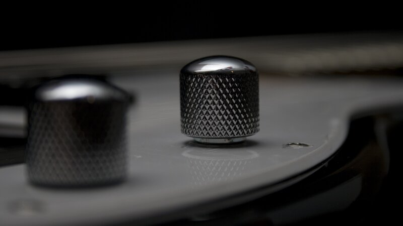 Guitar Control Knobs — Black, Dramatic, Photograph, Control Panel