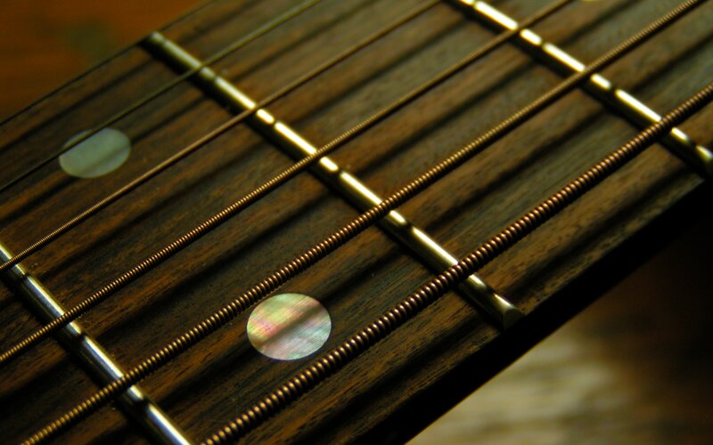Guitar Fretboard — Brown, Dramatic