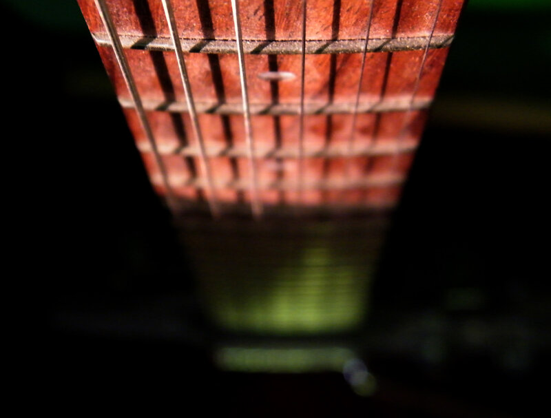 guitar fretboard close-up