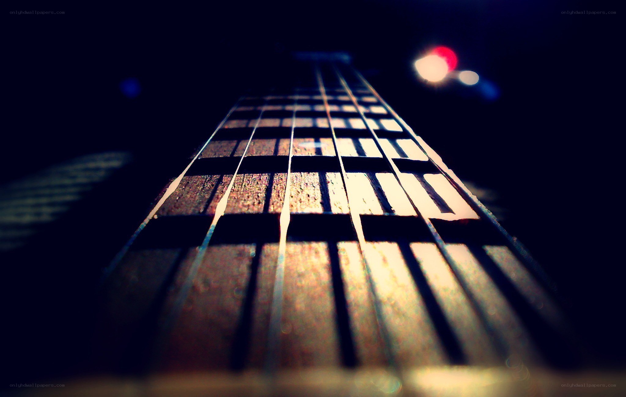 guitar fretboard close-up