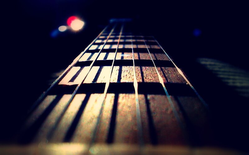 guitar fretboard close-up