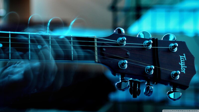Guitar Headstock — Blue