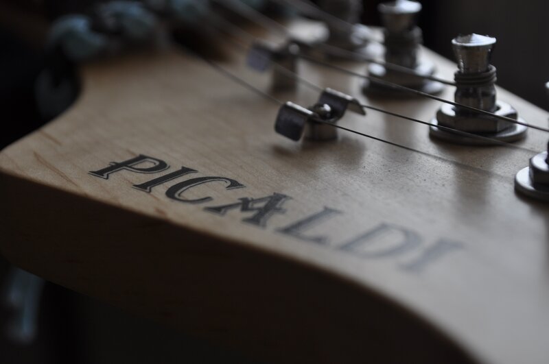Guitar Headstock — Brown, Neutral, Photograph