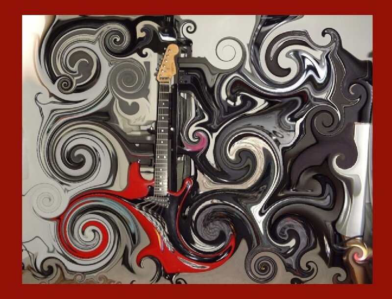 Guitar in a swirling pattern