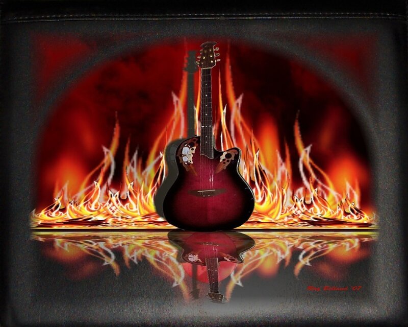 Guitar in flames