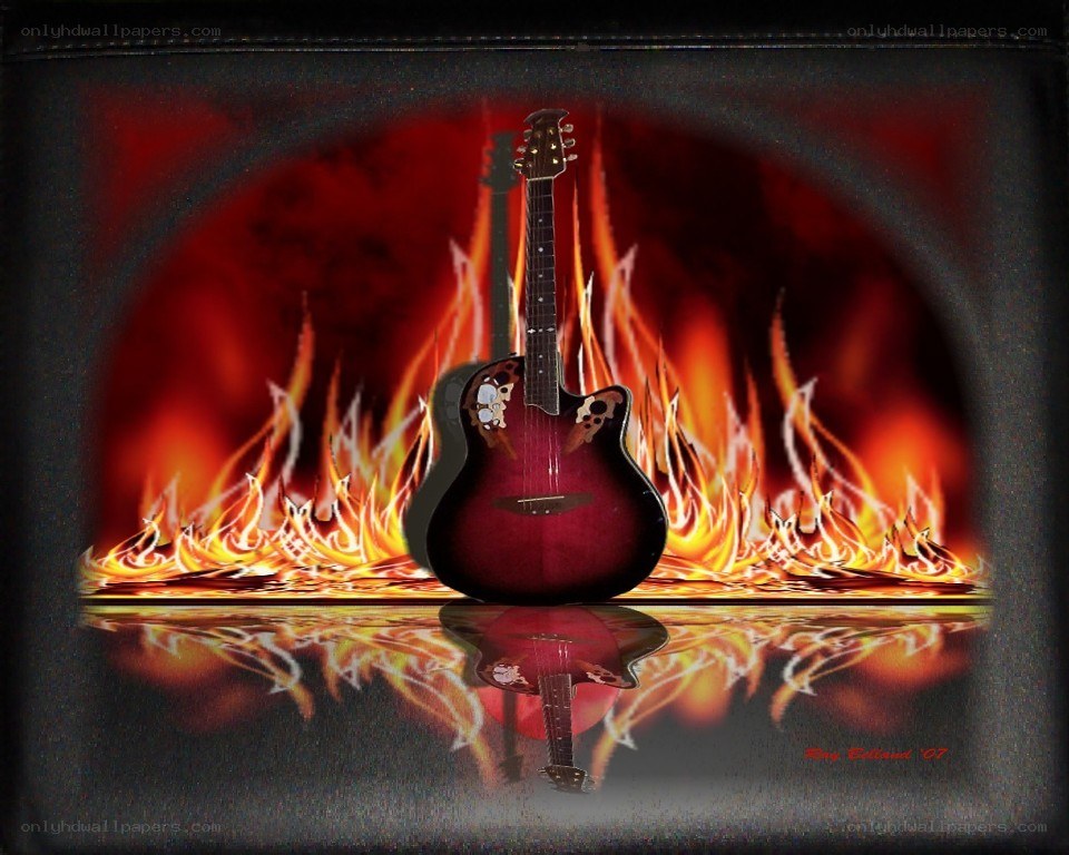 Guitar in flames