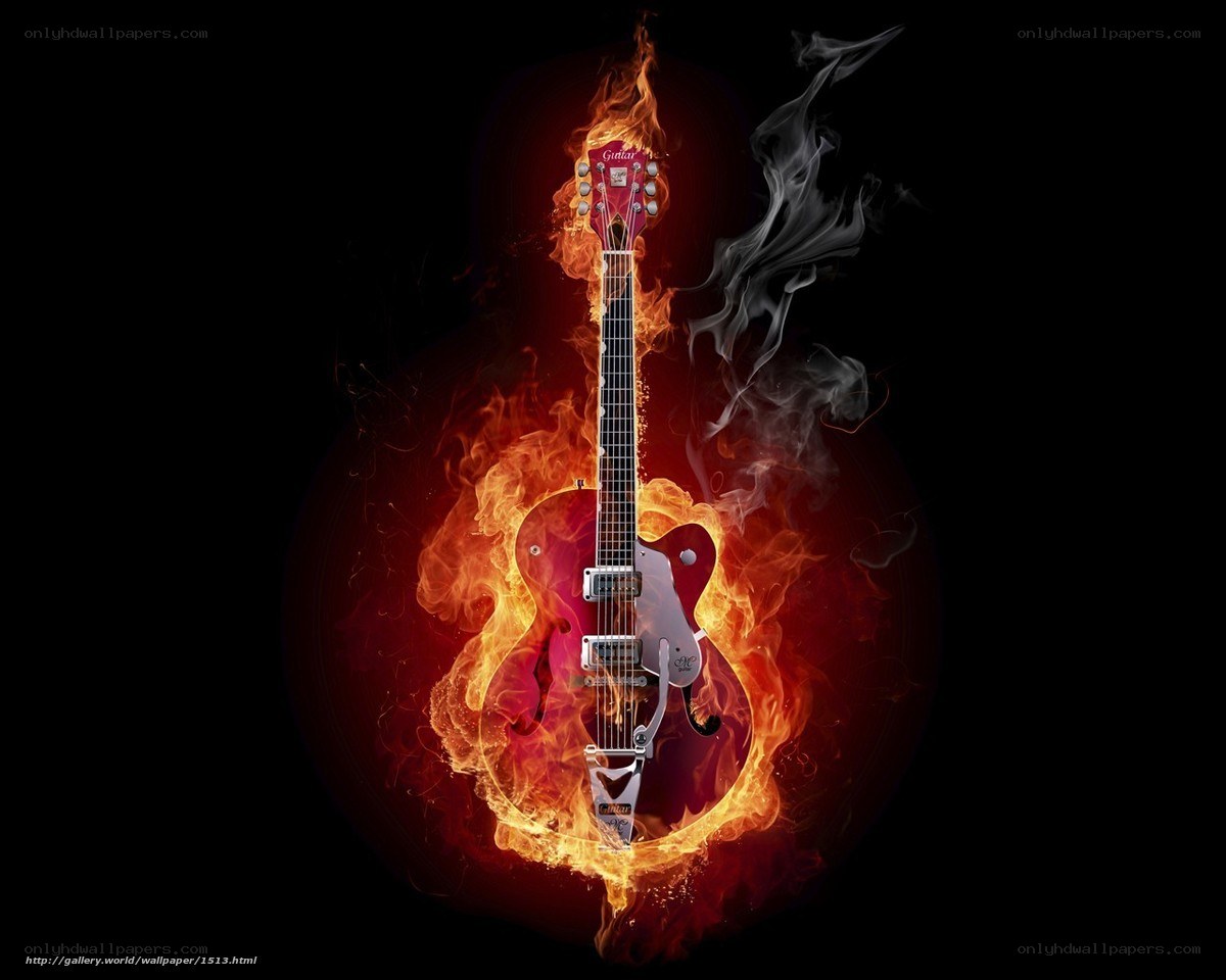 Guitar in flames