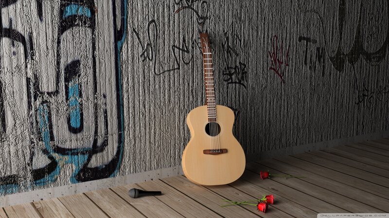 Guitar in graffiti alley