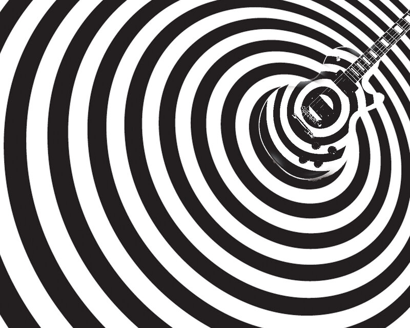 guitar in spiral pattern