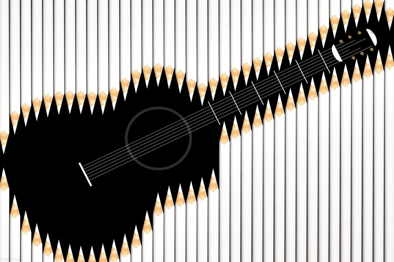 Guitar made of pencils