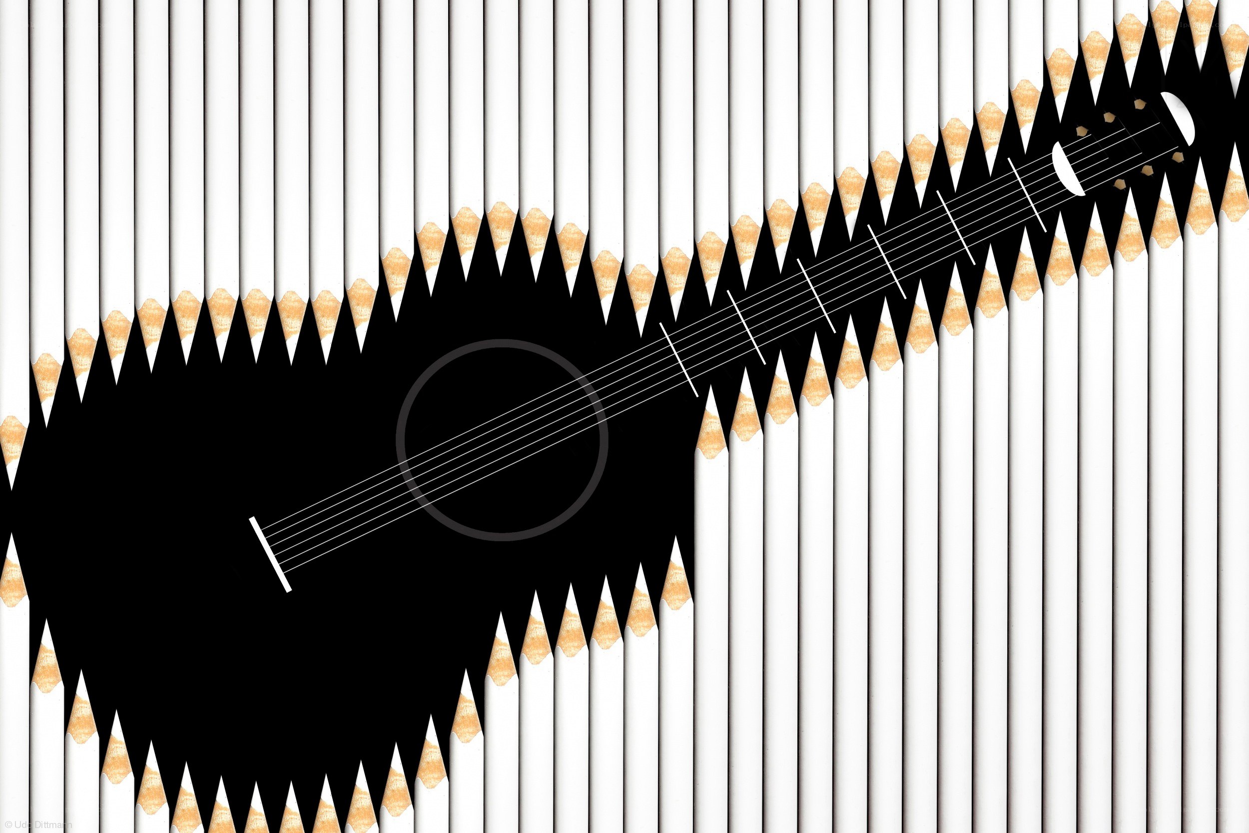 Guitar made of pencils
