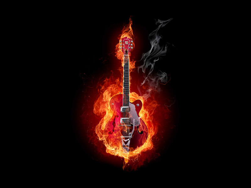 Guitar on fire