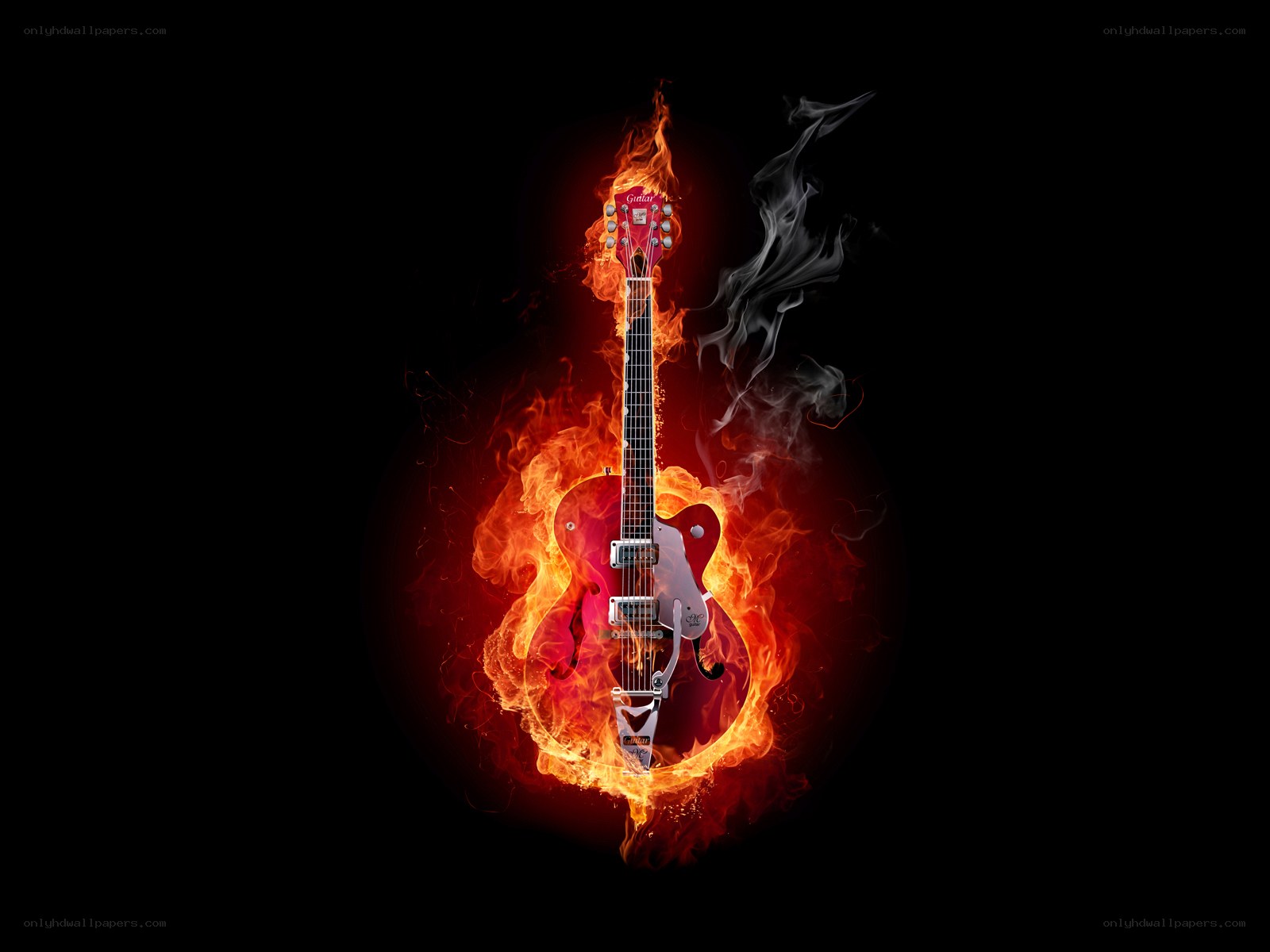 Guitar on fire
