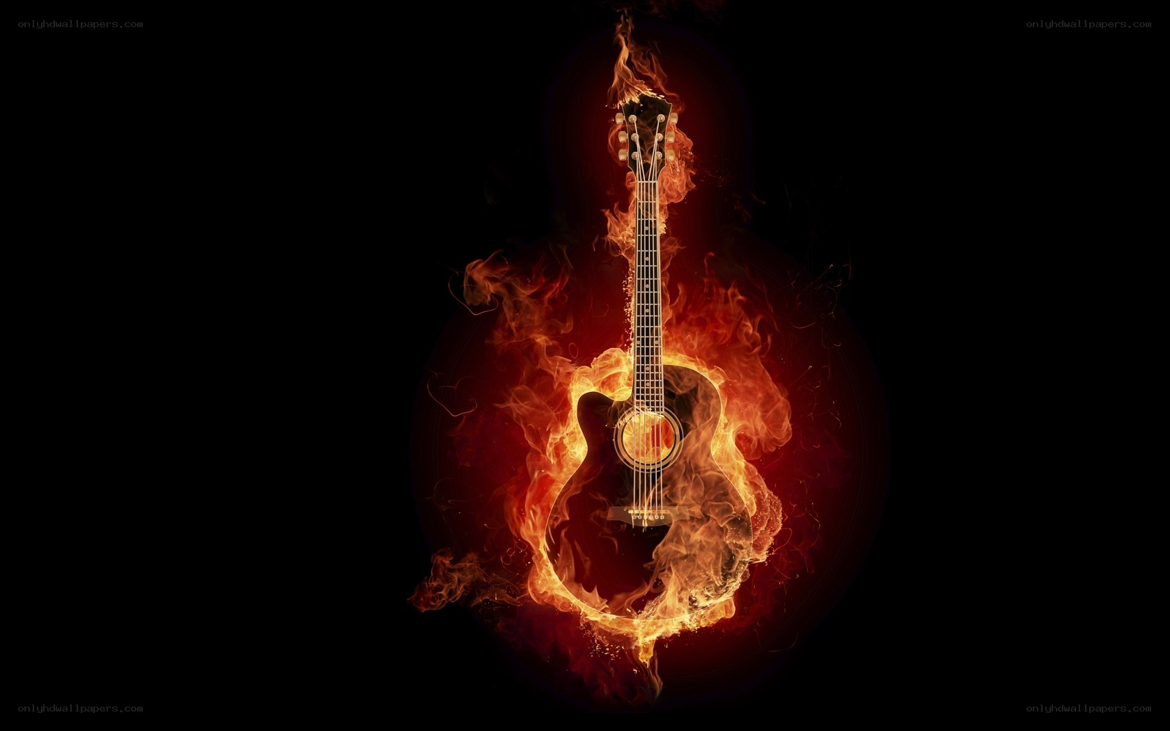 Guitar on fire
