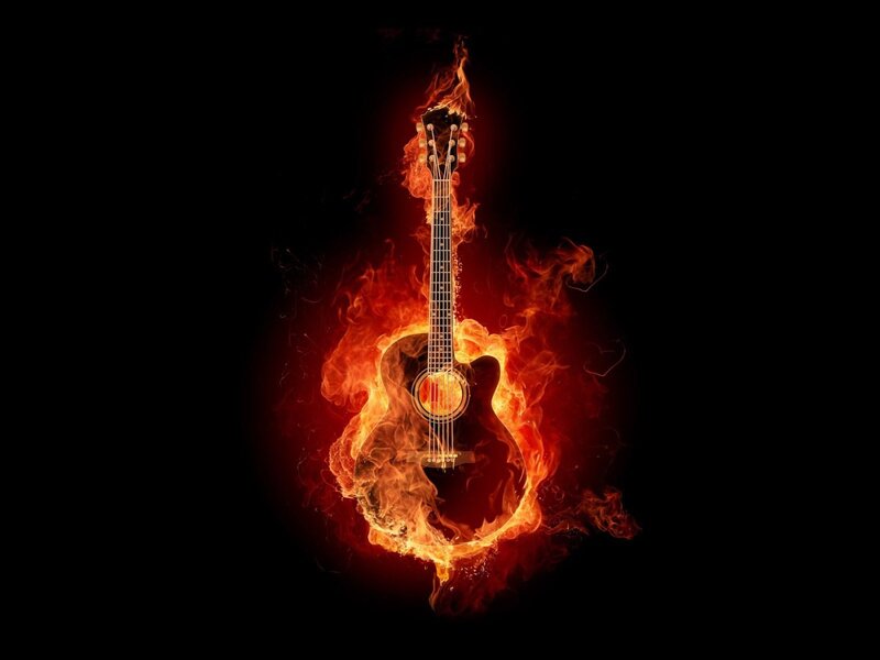 Guitar on fire