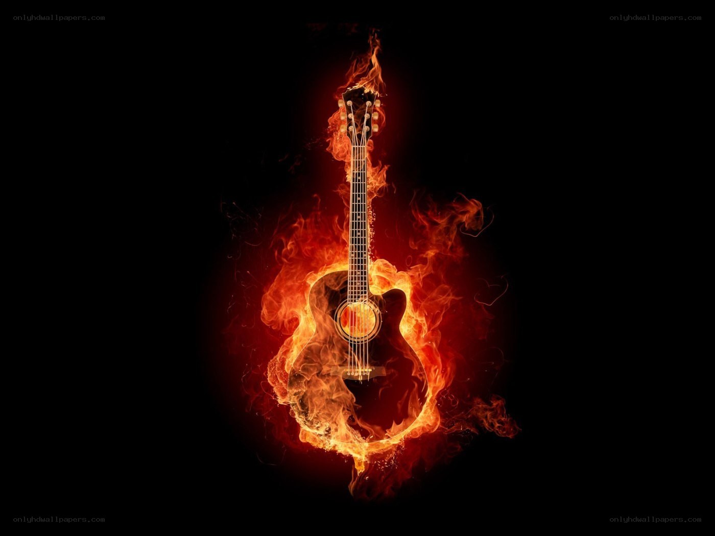 Guitar on fire