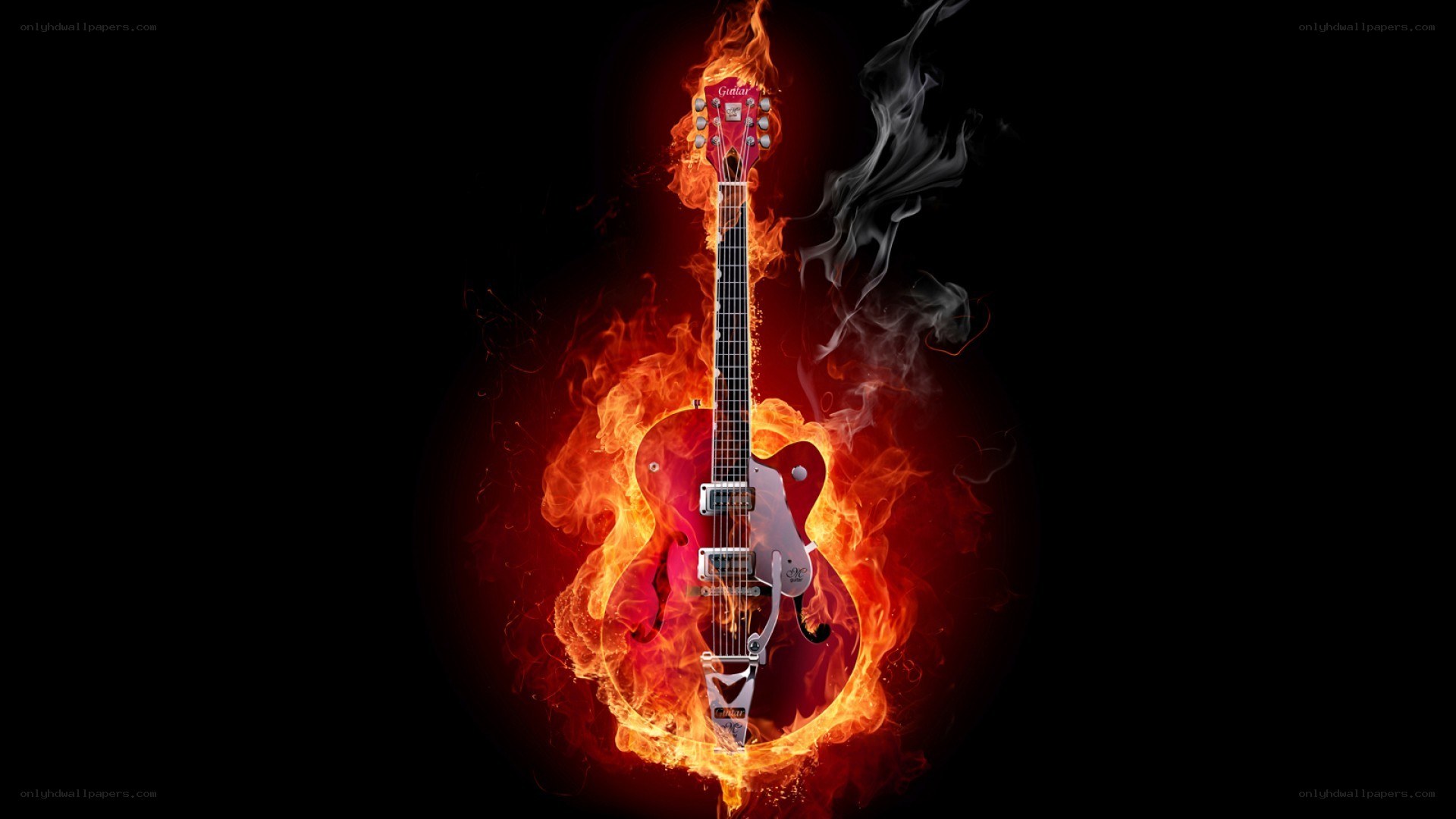 Guitar on fire