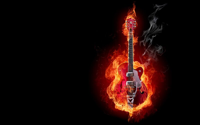 Guitar on fire