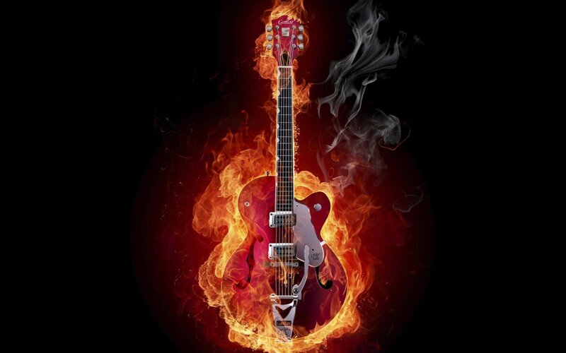 Guitar on fire