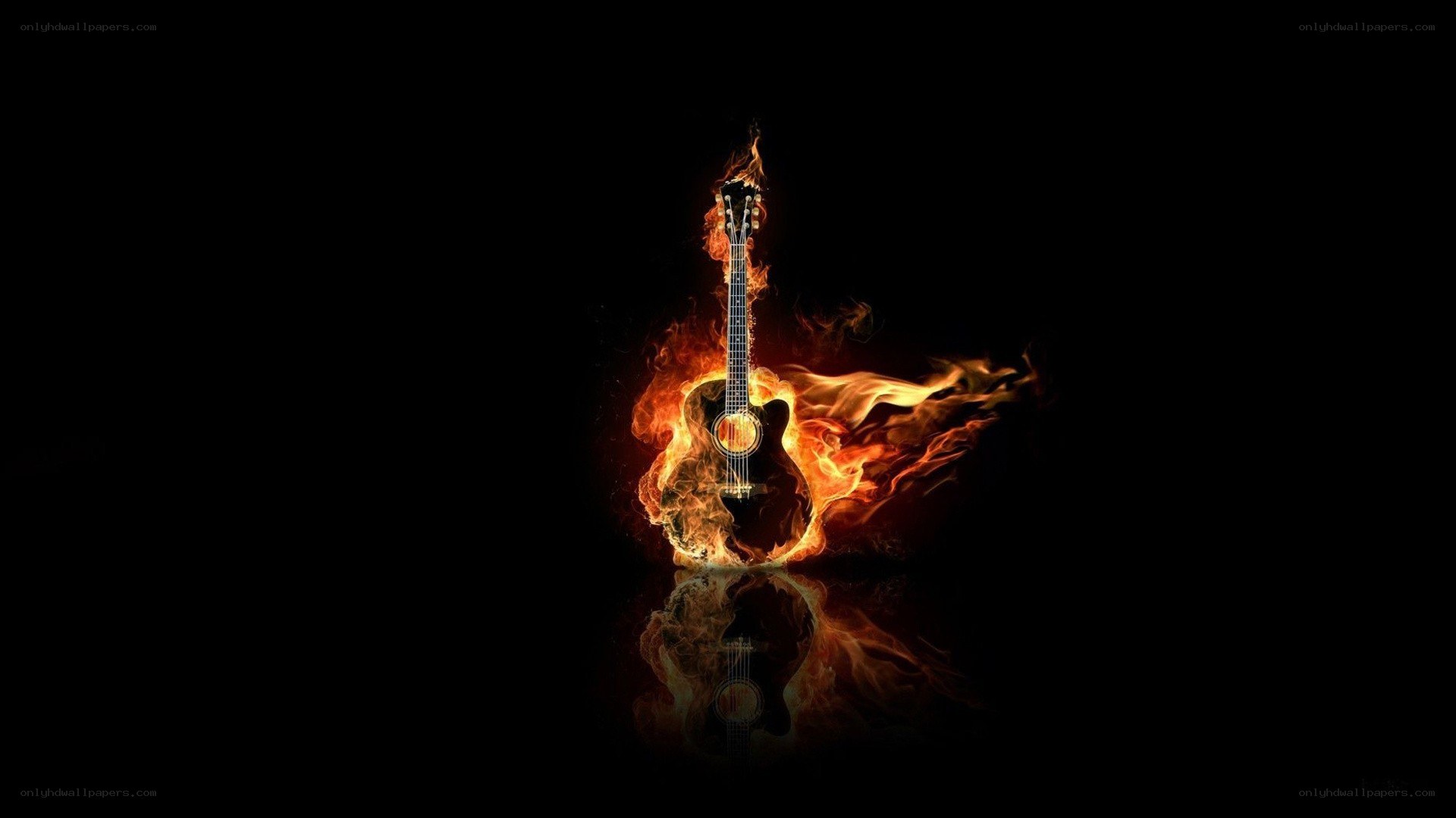 Guitar on fire
