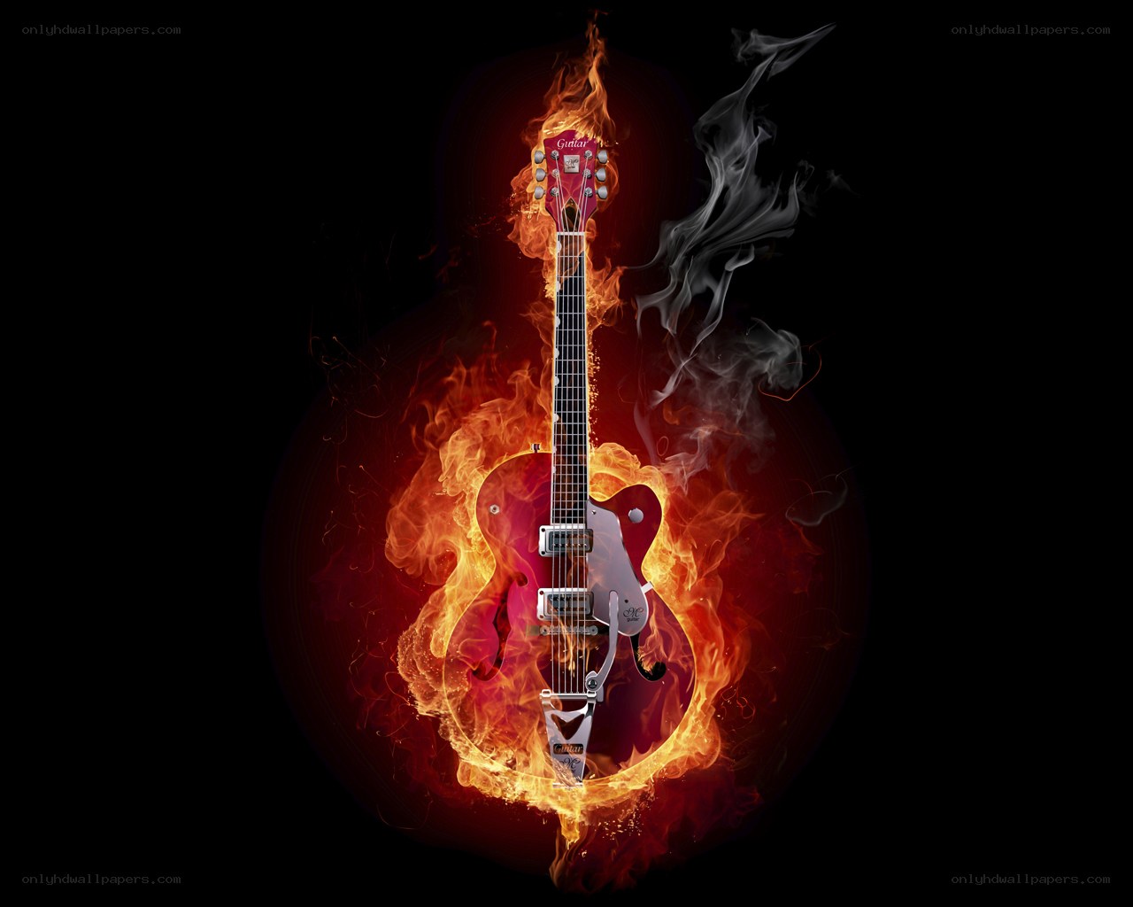 Guitar on fire