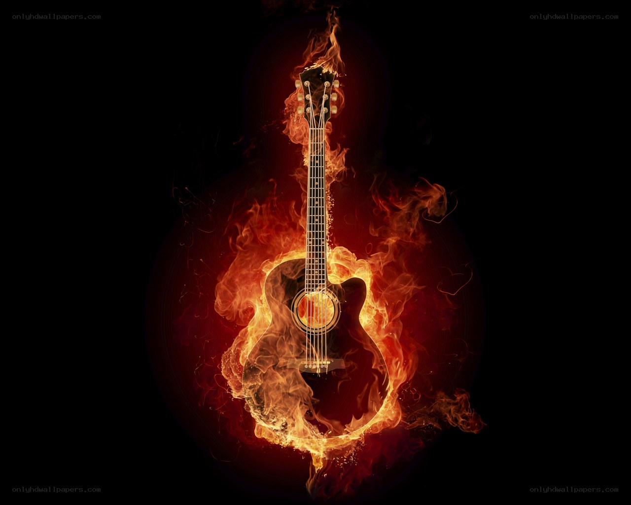 Guitar on fire