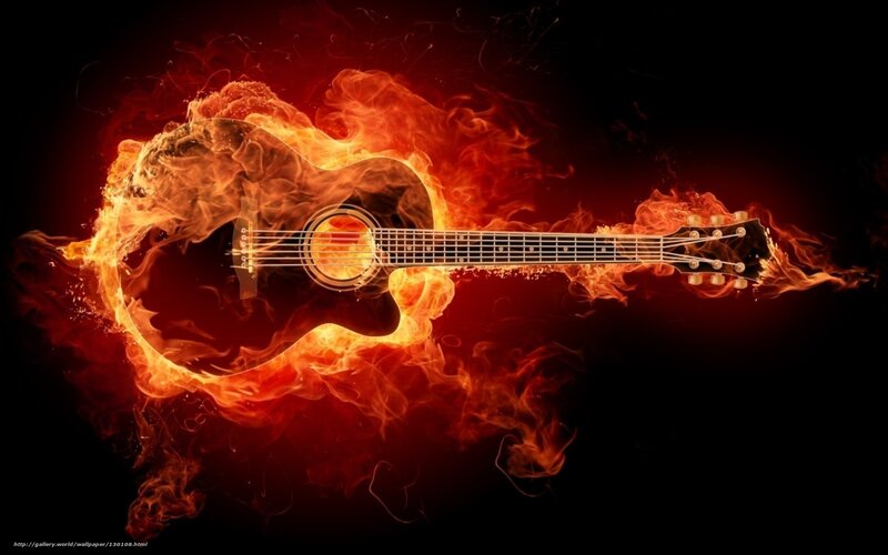 Guitar on fire