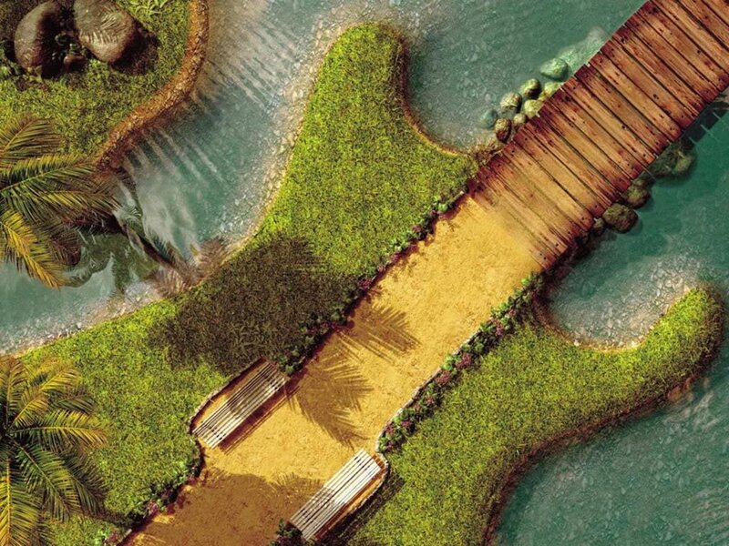 Guitar-shaped Garden — Green