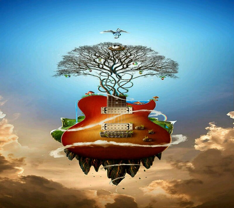 Guitar-shaped Island — Blue