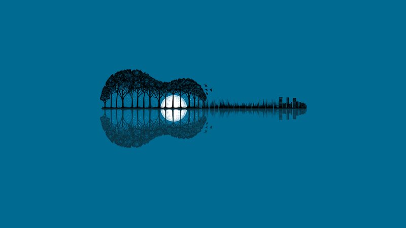Guitar-shaped Silhouette