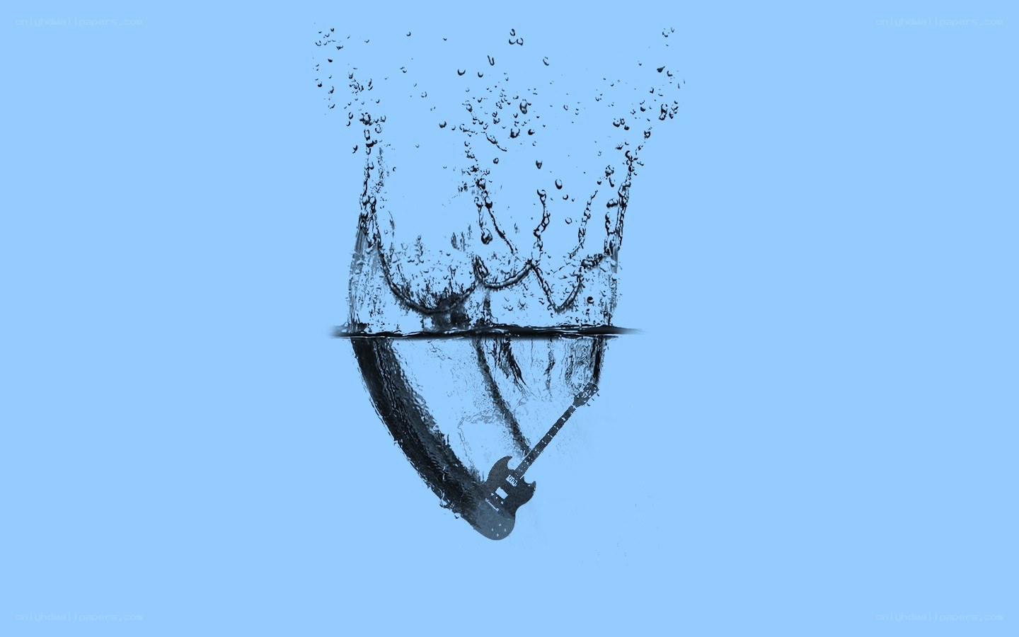guitar splashing in water
