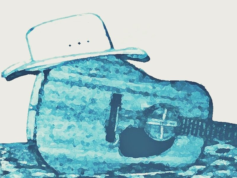 Guitar Wearing Hat