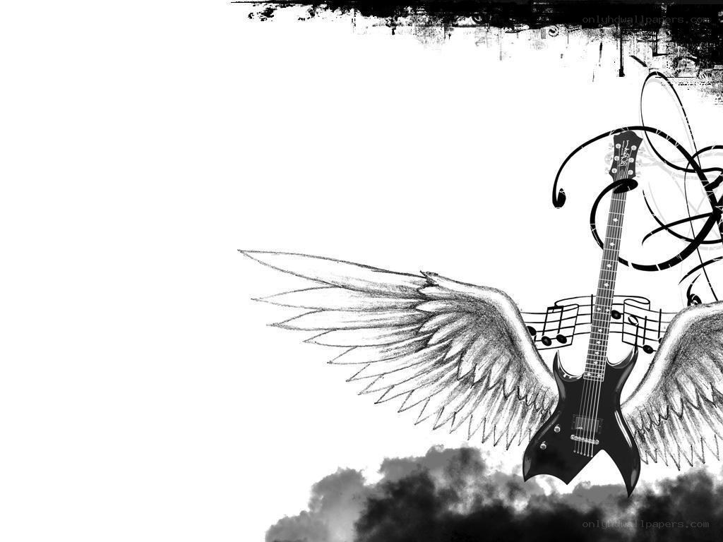 guitar with angel wings