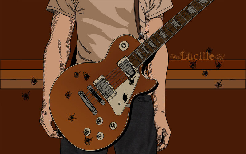 Guitar with bullet holes