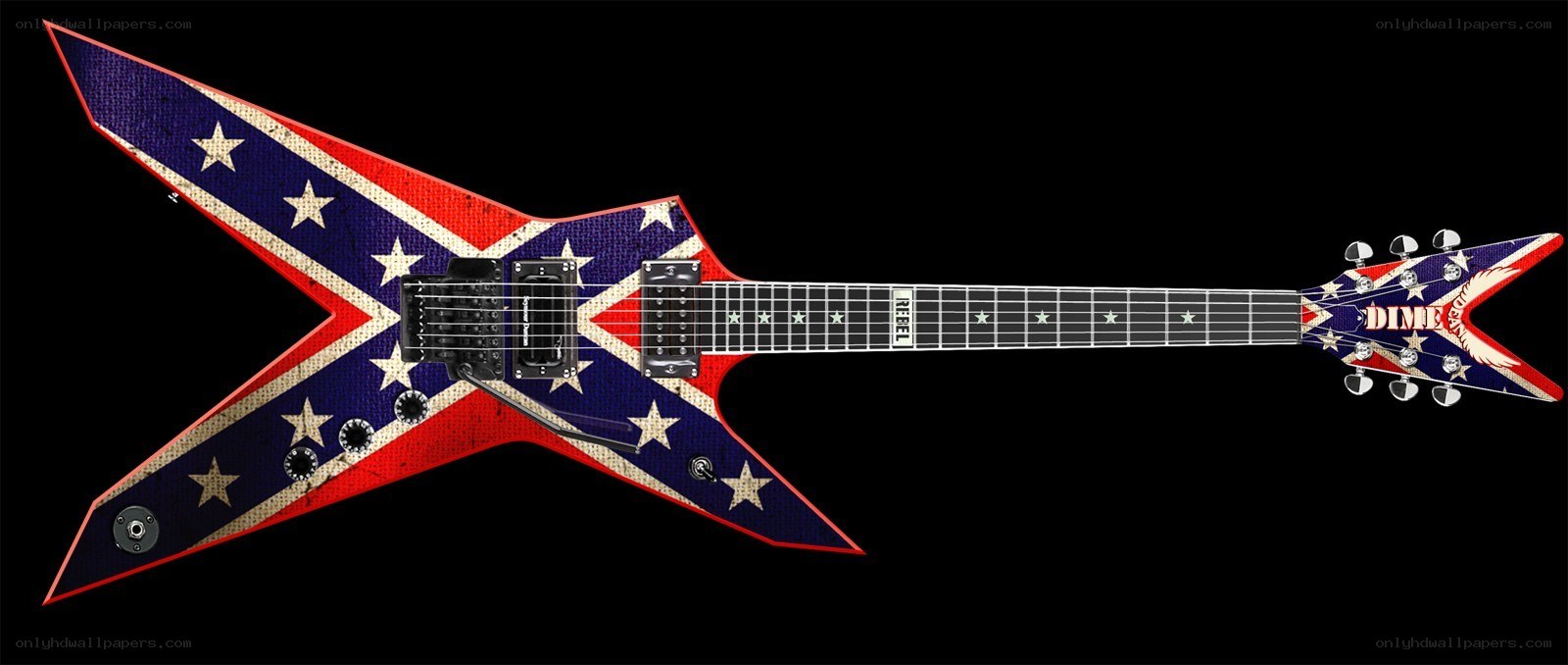 guitar with confederate flag design