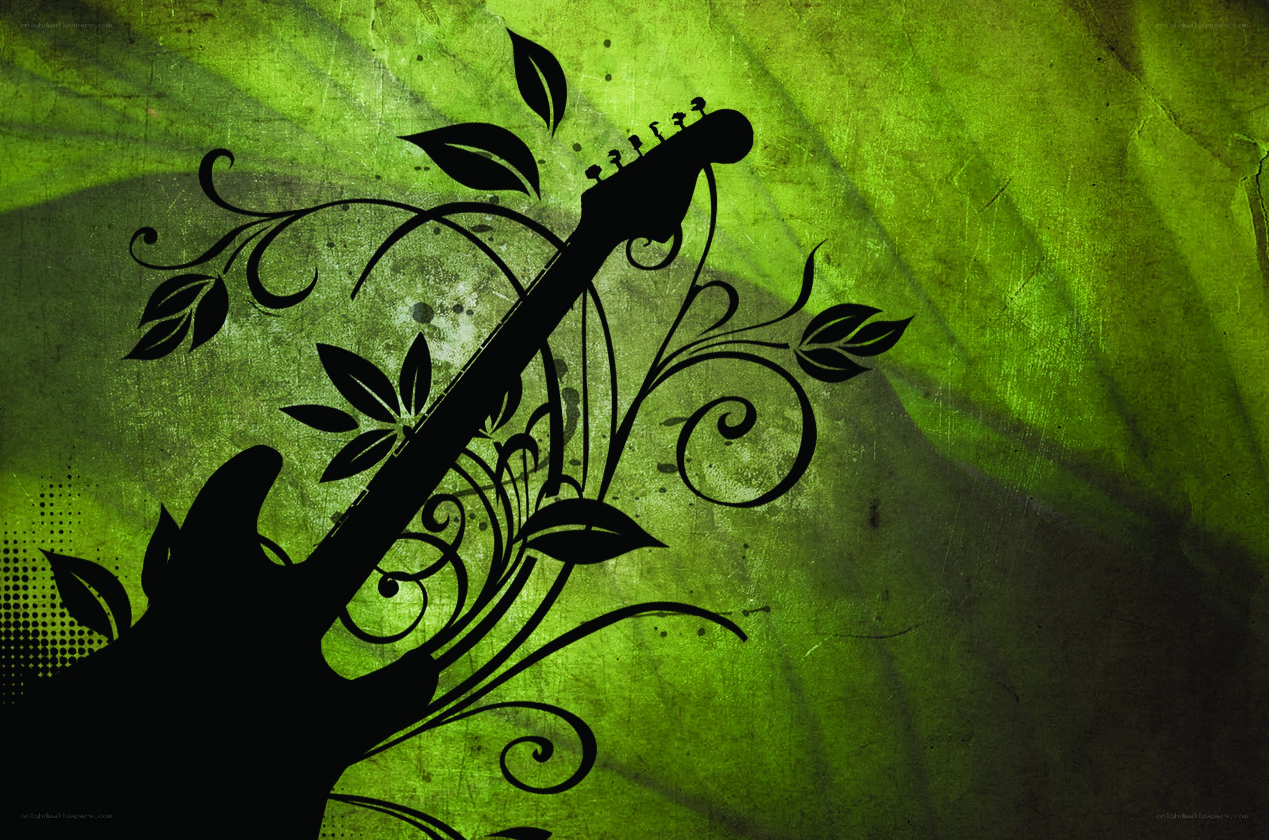 Guitar with floral design