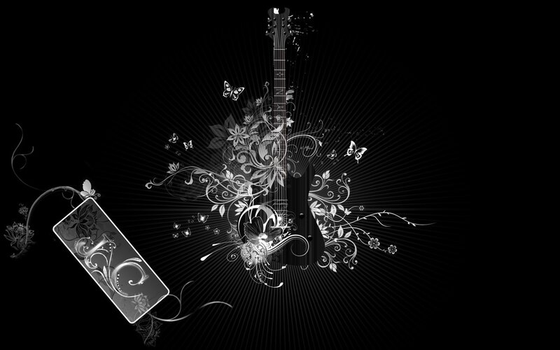 guitar with floral design