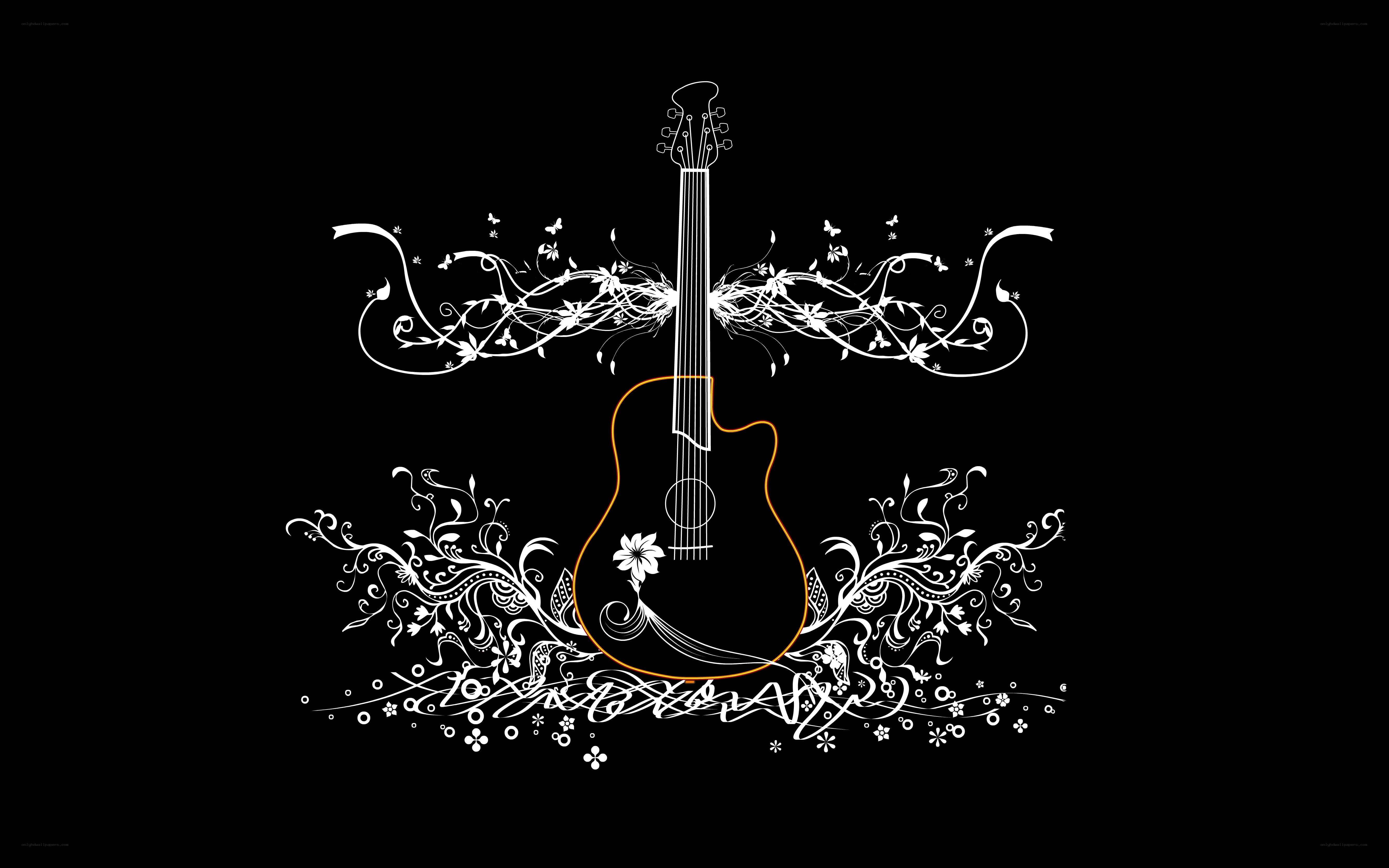 Guitar with floral design