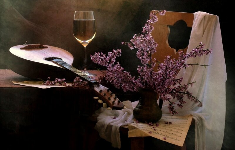 Guitar with Flowers